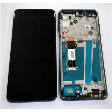 Pantalla lcd para Motorola Moto G 5G Plus mas tactil negro mas marco azul calidad premium