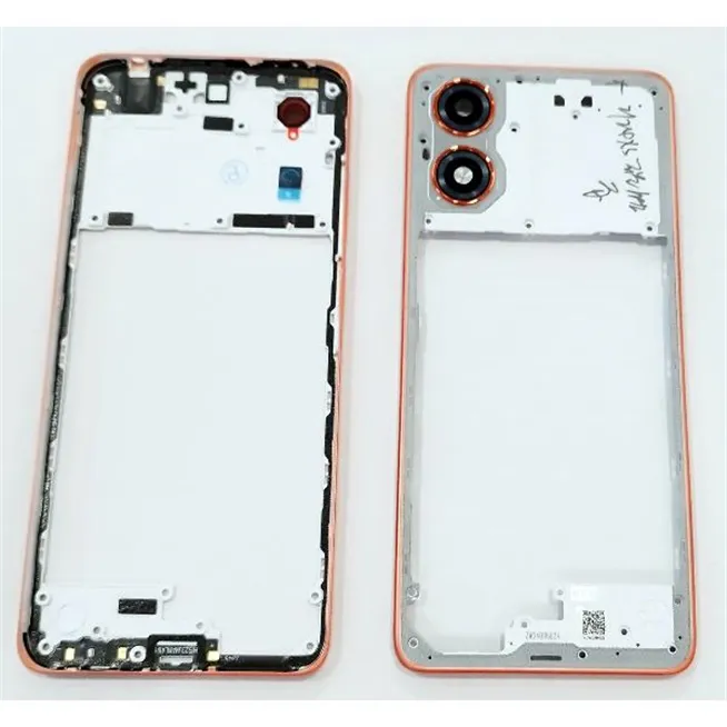 Carcasa o marco central naranja para Motorola Moto G04 