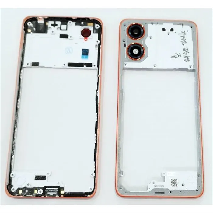 Carcasa o marco central naranja para Motorola Moto G04 