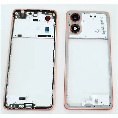 Carcasa o marco central naranja para Motorola Moto G04 