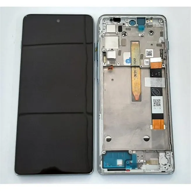 Pantalla lcd para Motorola Moto G200 mas tactil negro mas marco azul claro Service Pack