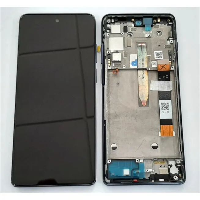 Pantalla lcd para Motorola Moto G200 mas tactil negro mas marco azul oscuro Service Pack