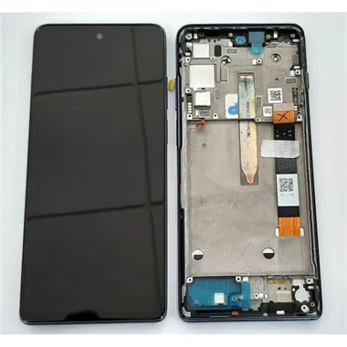 Pantalla lcd para Motorola Moto G200 mas tactil negro mas marco azul oscuro Service Pack