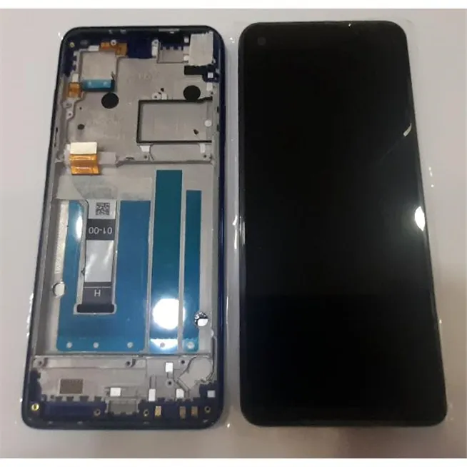Pantalla lcd para Motorola Moto One Vision P50 XT1970 mas tactil negro mas marco azul Service Pack Premium
