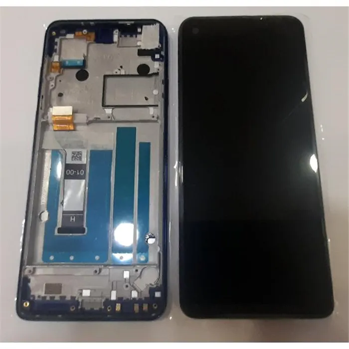 Pantalla lcd para Motorola Moto One Vision P50 XT1970 mas tactil negro mas marco azul Service Pack Premium