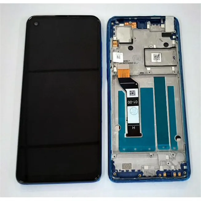 Pantalla lcd para Motorola Moto One Vision P50 XT1970 mas tactil negro mas marco azul calidad premium