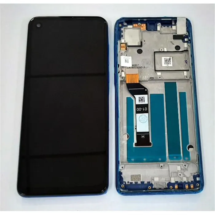 Pantalla lcd para Motorola Moto One Vision P50 XT1970 mas tactil negro mas marco azul calidad premium