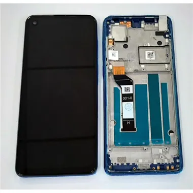 Pantalla lcd para Motorola Moto One Vision P50 XT1970 mas tactil negro mas marco azul calidad premium