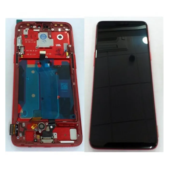 Oneplus 6 pantalla lcd + tactil negro + marco rojo premium
