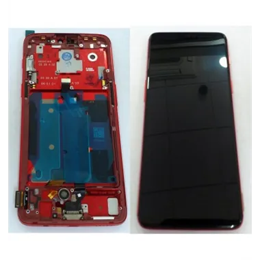 Oneplus 6 pantalla lcd + tactil negro + marco rojo premium