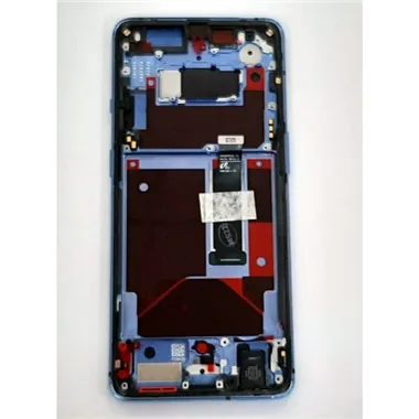 Pantalla lcd para Oneplus 7T 2011100083 mas tactil negro mas marco azul Service Pack