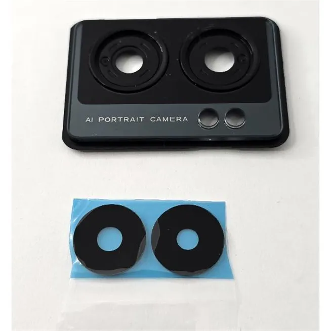 Cristal de camara para Oppo A77 5G CPH2339 con marco negro calidad premium