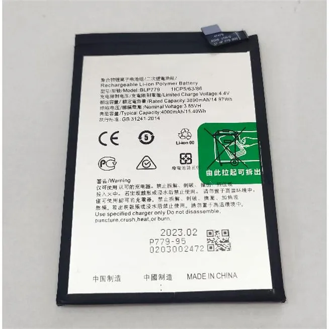 Bateria BLP779 para Oppo A92s A93 F17 Pro Reno 4Z Reno 4 Lite