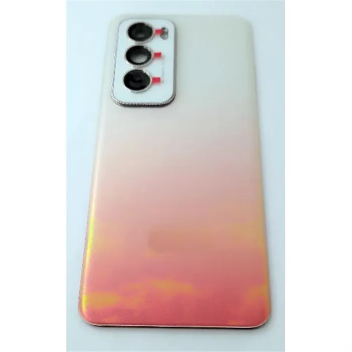 Tapa trasera o tapa bateria blanca roja para Oppo Reno 12 5G CPH2625 con cristal de camara