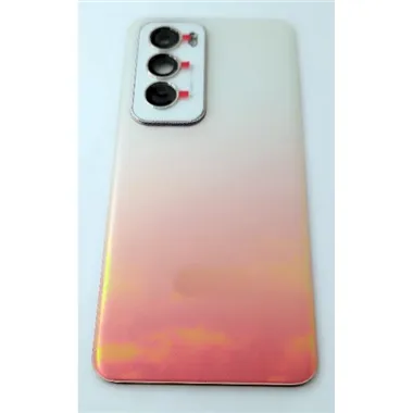 Tapa trasera o tapa bateria blanca roja para Oppo Reno 12 5G CPH2625 con cristal de camara
