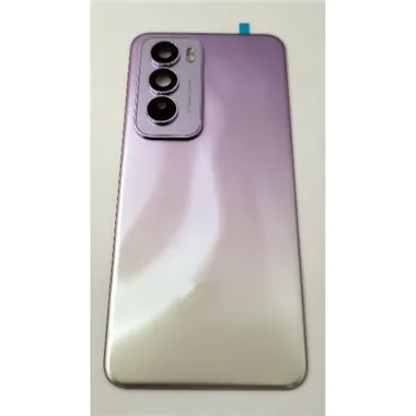 Tapa trasera o tapa bateria morada para Oppo Reno 12 Pro 5G con cristal de camara