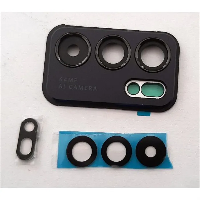 set 3 lente camara mas cubierta camara negra para Oppo Reno 6 5g calidad premium