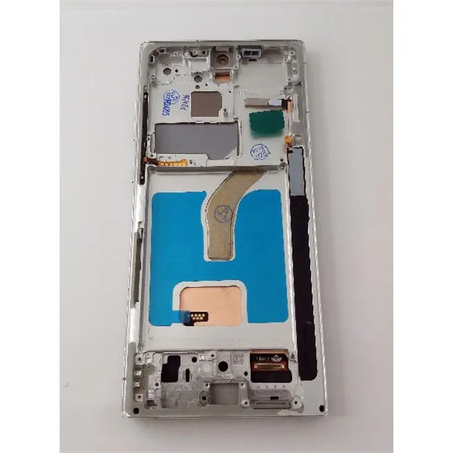 Pantalla lcd para Samsung Galaxy S22 Ultra S908 mas tactil negro con marco blanco TFT