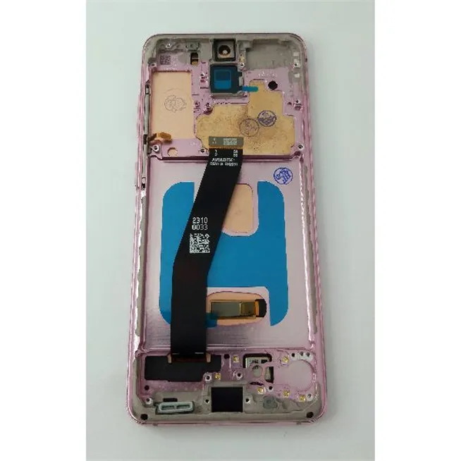 Pantalla lcd para Samsung Galaxy S20 G980F mas tactil negro con marco rosa calidad Oled