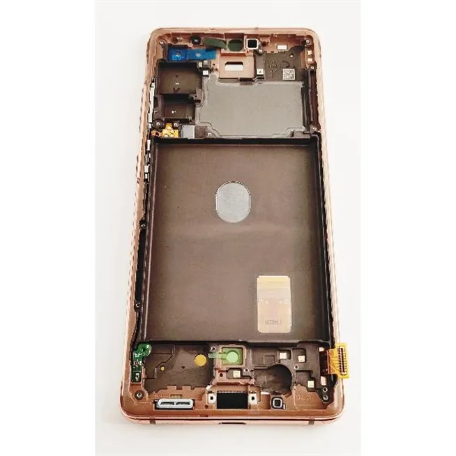 Pantalla LCD mas tactil negro para Samsung Galaxy S20 FE 4G 5G SM-G780F GH82-24214E mas marco naranja service pack