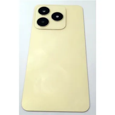 Tapa trasera o tapa bateria dorada para Realme C63 4G con cristal de camara
