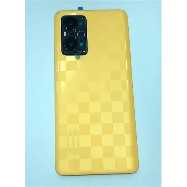 tapa trasera o tapa bateria amarilla para Realme GT Neo 3T mas lente camara negra calidad premium
