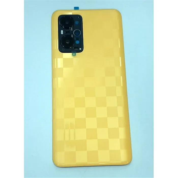 tapa trasera o tapa bateria amarilla para Realme GT Neo 3T mas lente camara negra calidad premium