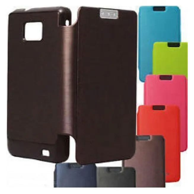 Samsung Galaxy S2 I9100 Techno flip cover marron Premium de