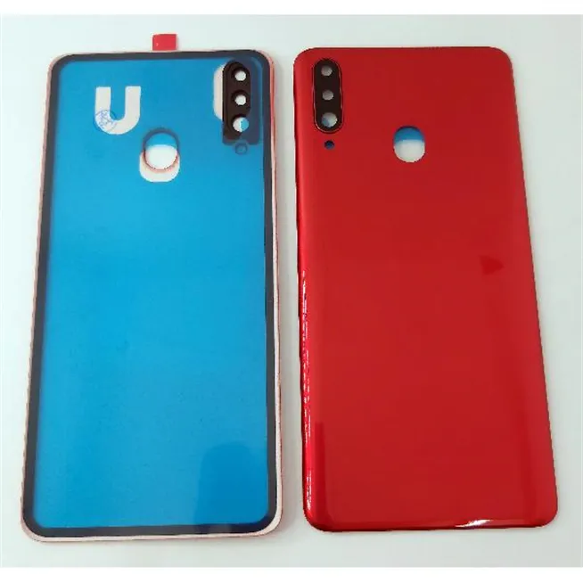 Tapa trasera o tapa bateria roja para Samsung Galaxy A20S A207 con lente de camara