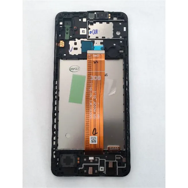 Pantalla lcd para Samsung Galaxy A02 A022 GH82-25249A GH82-25250A mas tactil negro mas marco negro Service Pack