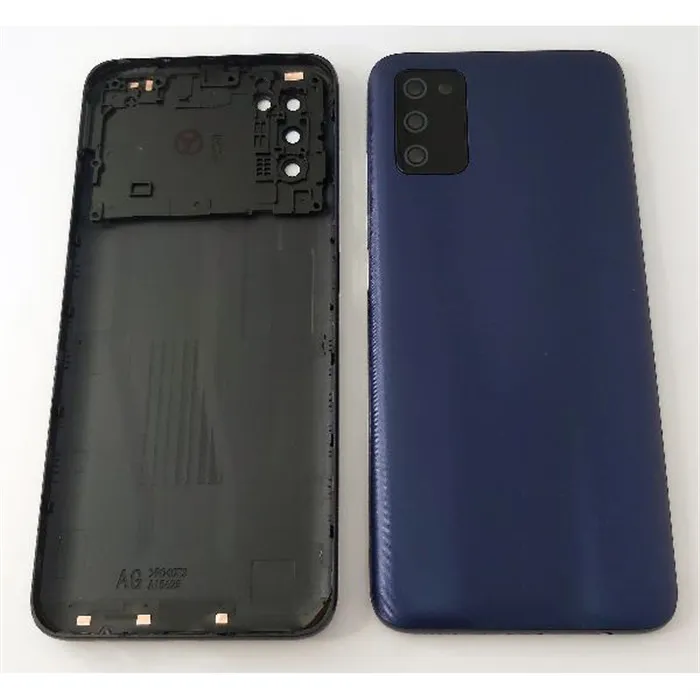 Tapa trasera o tapa bateria azul para Samsung Galaxy A03S A037G mas lente de camara