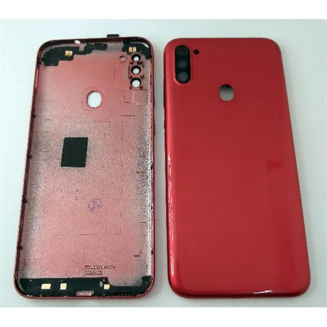 Tapa trasera o tapa bateria roja para Samsung Galaxy A11 2020 A115F con lente de camara