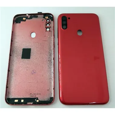 Tapa trasera o tapa bateria roja para Samsung Galaxy A11 2020 A115F con lente de camara