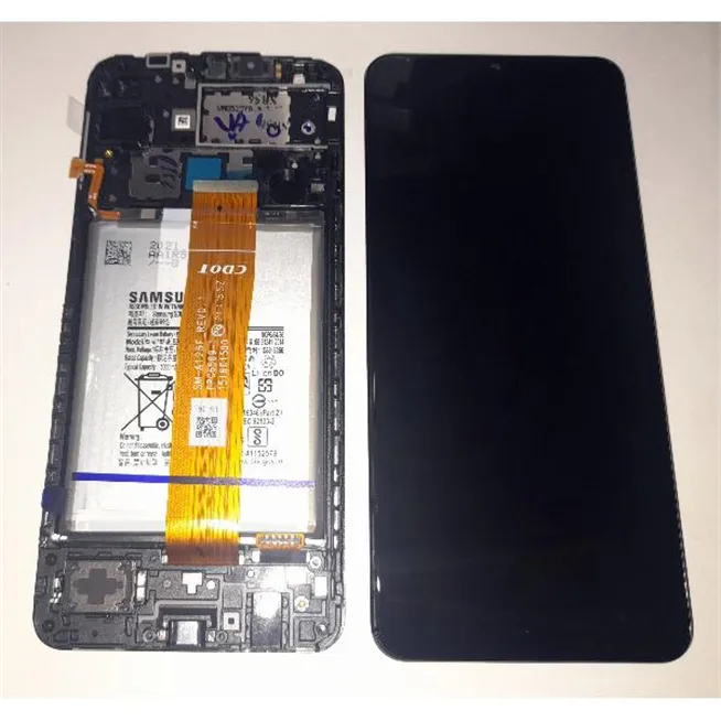 Pantalla lcd para Samsung A12 SM-A125F GH82-24709A mas tactil negro mas marco negro Service Pack Premium