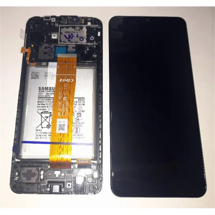 Pantalla lcd para Samsung A12 SM-A125F GH82-24709A mas tactil negro mas marco negro Service Pack Premium