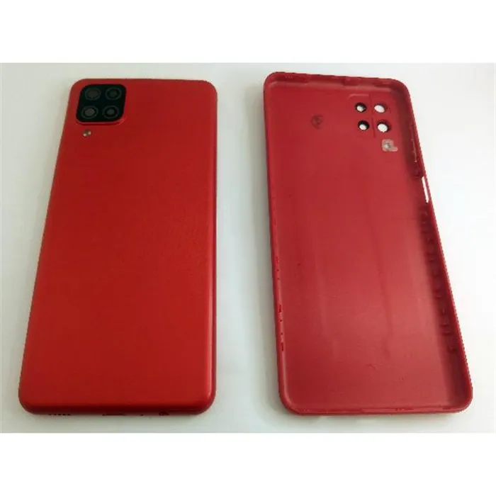 Carcasa trasera o tapa trasera roja mas cristal camara para Samsung A12 SM-A125F