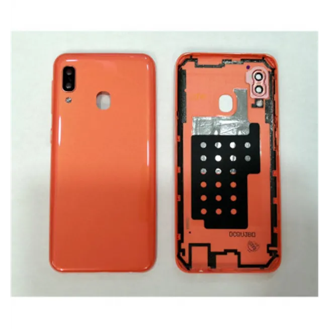 Tapa trasera o tapa bateria naranja mas cubierta camara para Samsung Galaxy A20E SM-A202F A202F