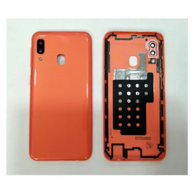 Tapa trasera o tapa bateria naranja mas cubierta camara para Samsung Galaxy A20E SM-A202F A202F
