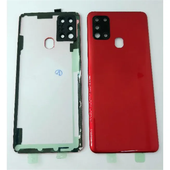 Tapa trasera o tapa bateria roja para Samsung Galaxy A21s A217 con lente de camara