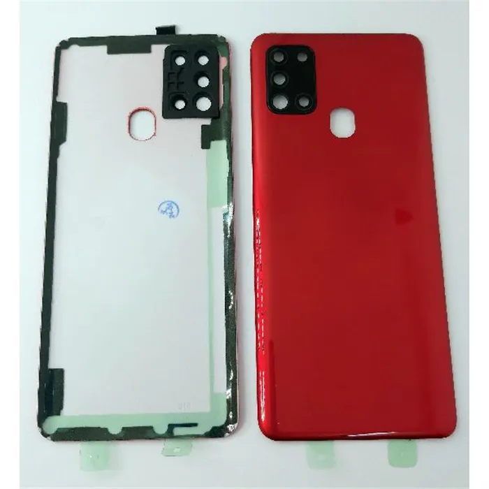 Tapa trasera o tapa bateria roja para Samsung Galaxy A21s A217 con lente de camara