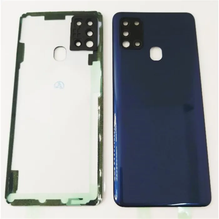 Tapa trasera o tapa bateria azul para Samsung Galaxy A21s A217 con lente de camara