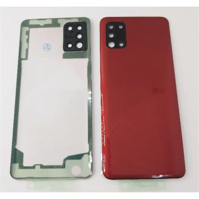Tapa trasera o tapa bateria roja para Samsung Galaxy A31 A315F con lente de camara