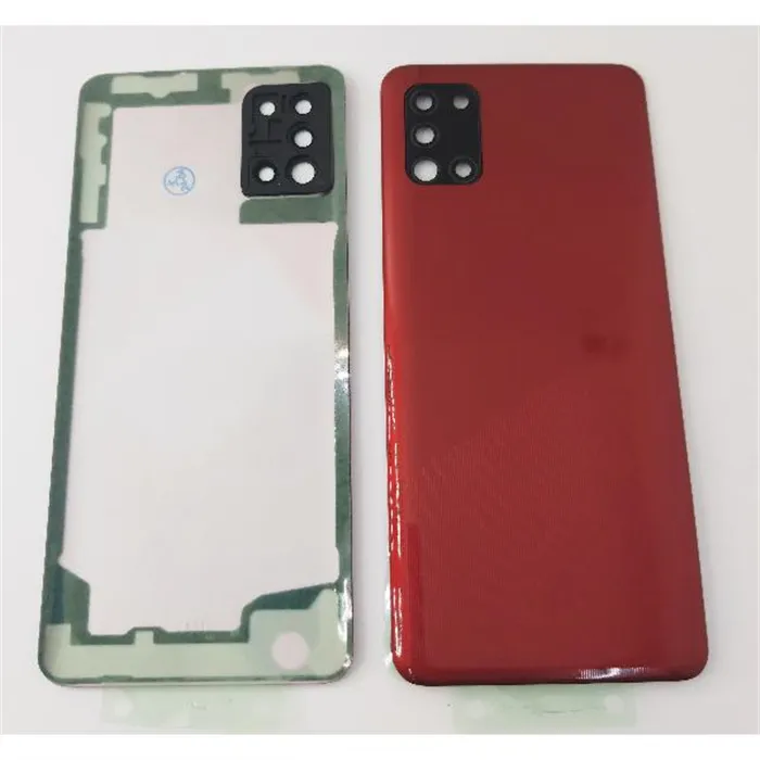Tapa trasera o tapa bateria roja para Samsung Galaxy A31 A315F con lente de camara