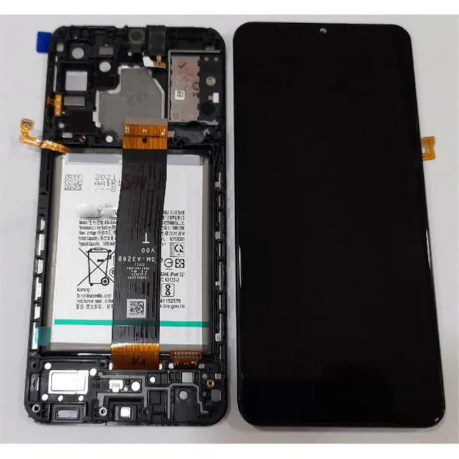 Pantalla para Samsung Galaxy A32 5G SM-A326B GH82-25453A  GH82-25121A + táctil negro + Marco negro Service Pack Pre