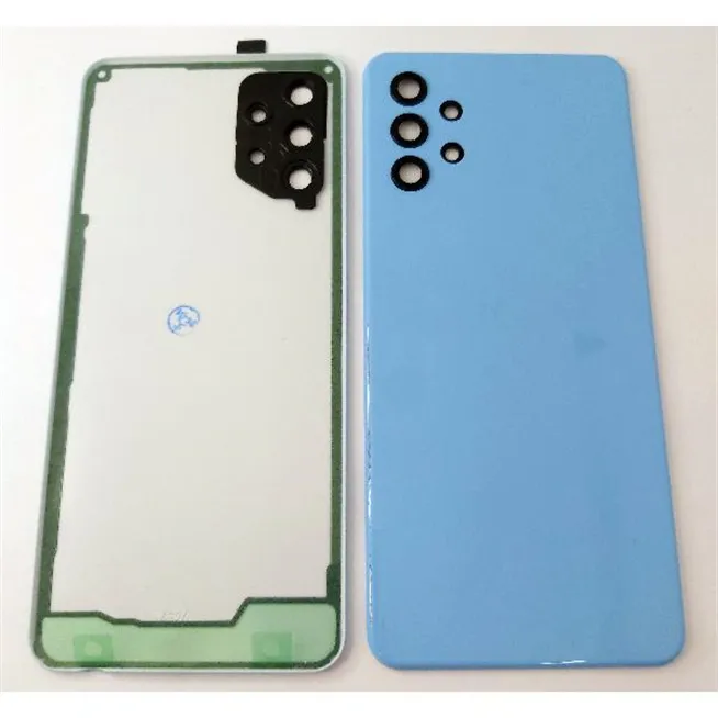 Tapa trasera o tapa bateria azul para Samsung Galaxy A32 5G A326 con lente de camara