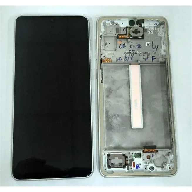 Pantalla lcd para Samsung Galaxy A33 5G SM-A336B GH82-28144B mas tactil negro mas marco plata Service Pack