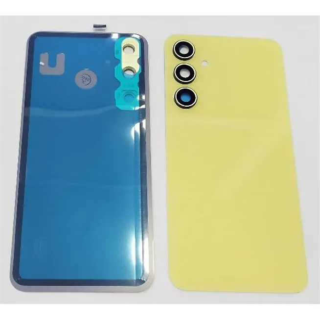 Tapa trasera o tapa bateria amarilla para Samsung Galaxy A35 con lente de camara