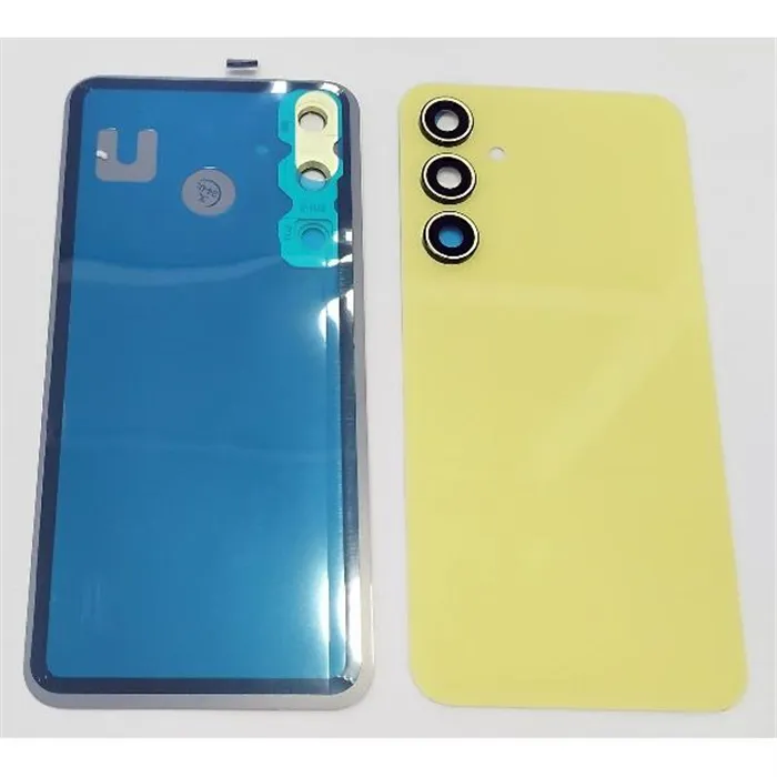 Tapa trasera o tapa bateria amarilla para Samsung Galaxy A35 con lente de camara