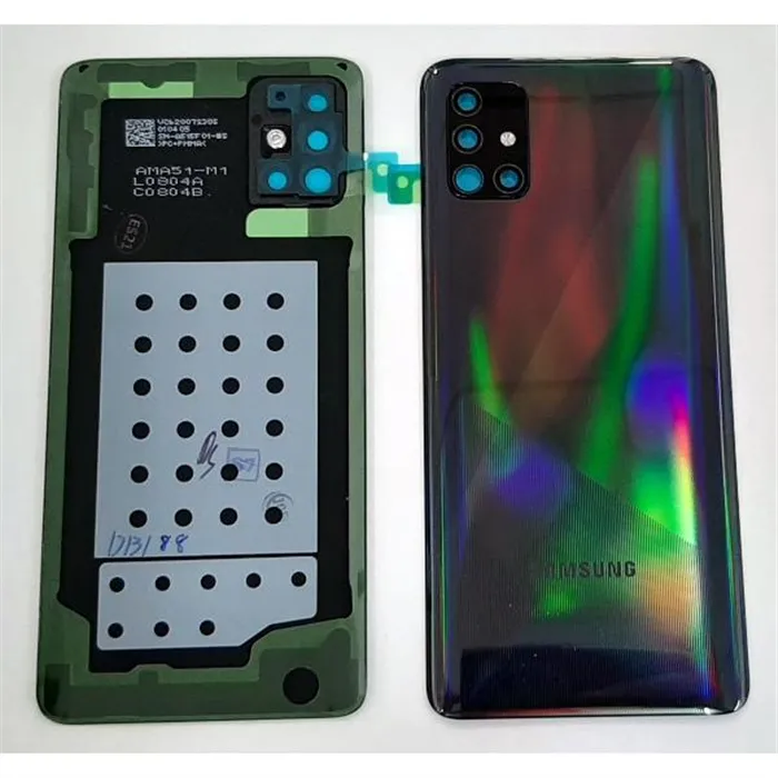 Tapa trasera o tapa bateria negra para Samsung Galaxy A51 A515F A515 GH82-21653B Service Pack