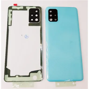 Tapa trasera o tapa bateria azul para Samsung Galaxy A51 A515 con lente de camara